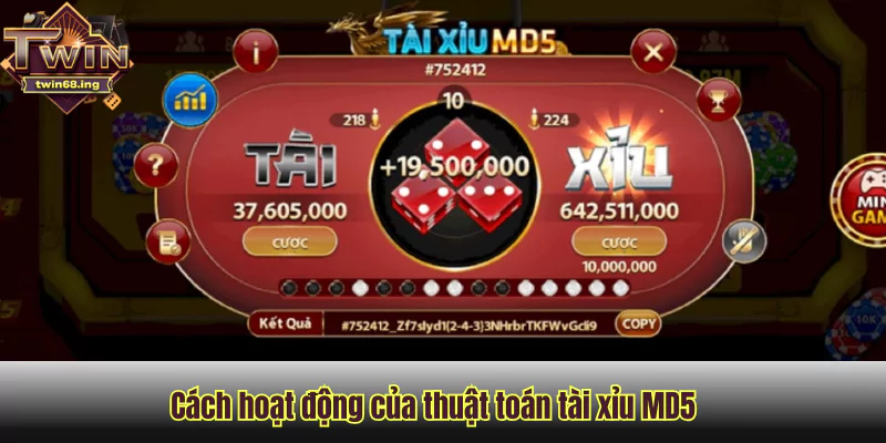 Cách hoạt động của thuật toán tài xỉu MD5 tại Twin68